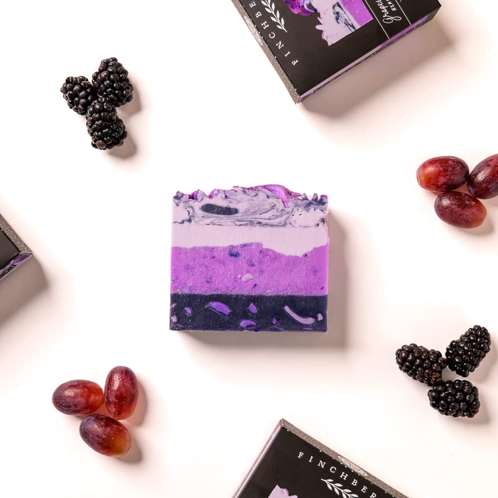 FinchBerry Handmade Natural Mixed Berry Scented Soap Bar (Grapes of Bath), Moisturizing Shea Butter & Coconut Oil, Vegan, Gluten Free & Sulfate Free Beauty & Personal Care FinchBerry