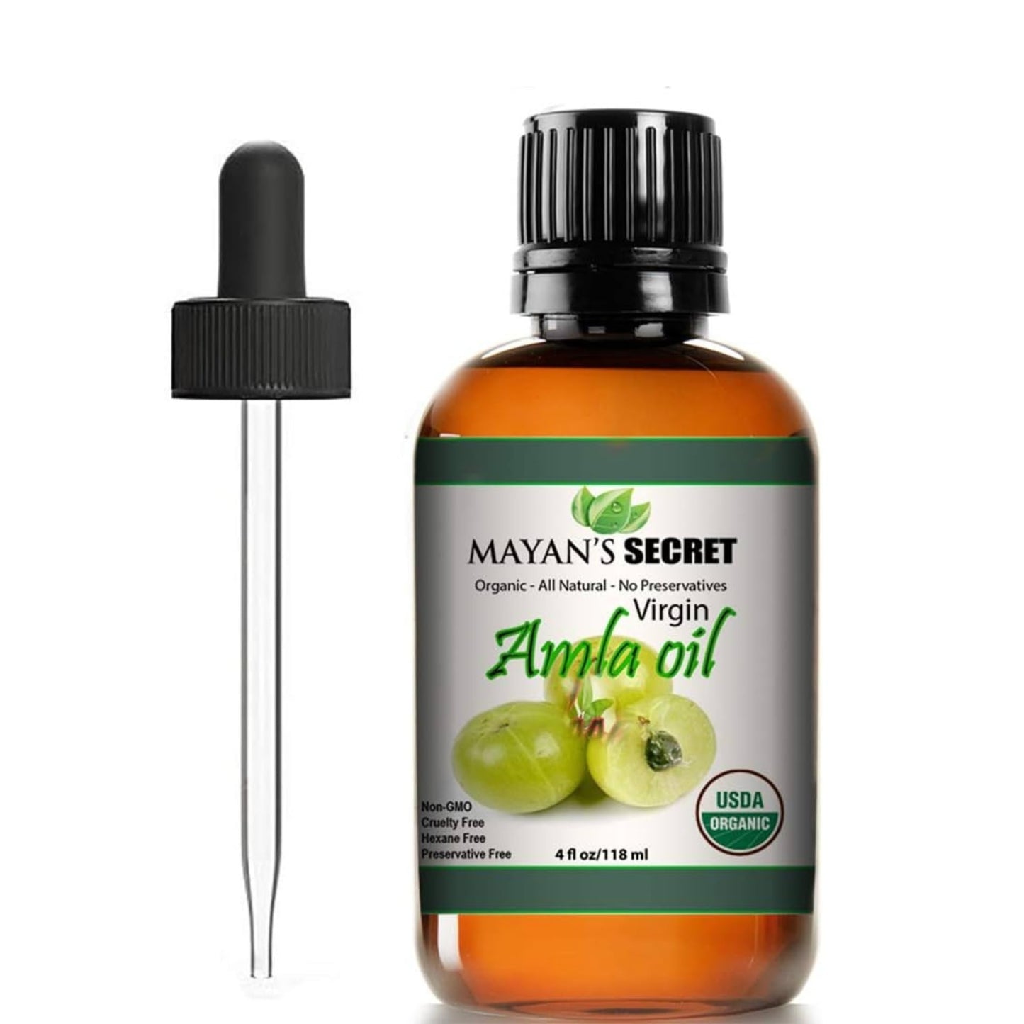 Mayan's Secret - 4oz Pure Amla Oil for Hair Growth Cold Pressed Virgin Organic USDA Certified Beauty & Personal Care Mayan's Secret