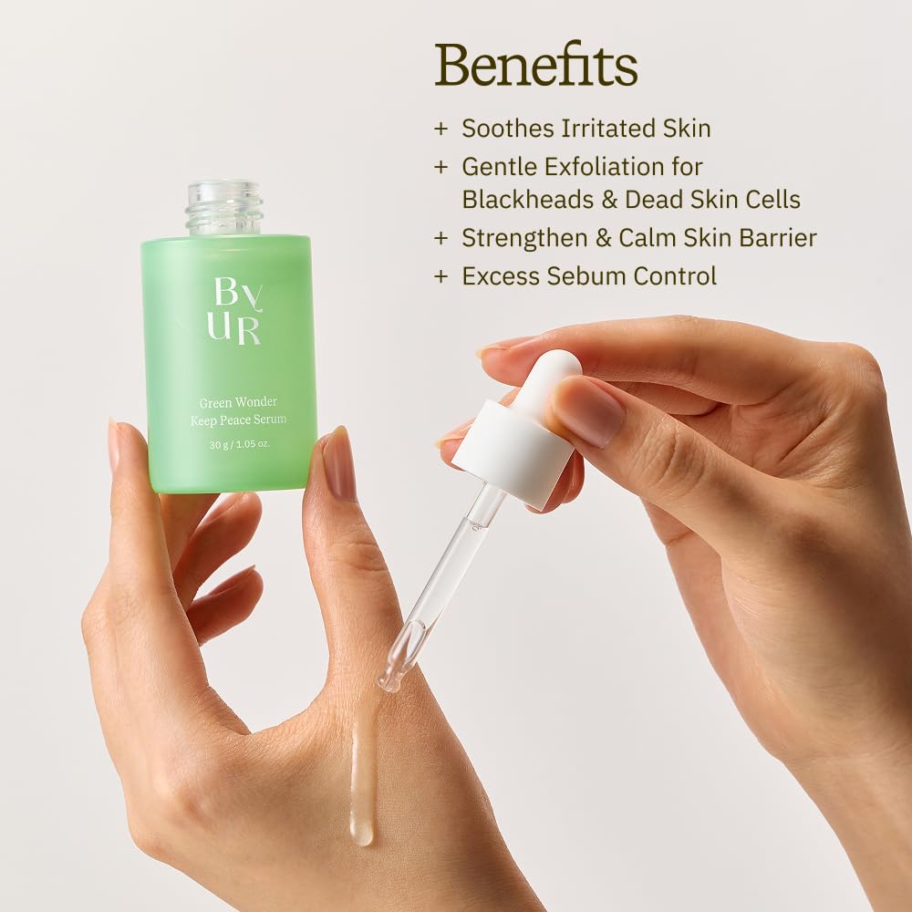 ByUR Green Wonder Keep Peace Serum - Soothing & Oil Control for Sensitive Skin, Gentle Exfoliation for Glass Skin, Salicylic Acid, AHA, Centella Beauty & Personal Care ByUR