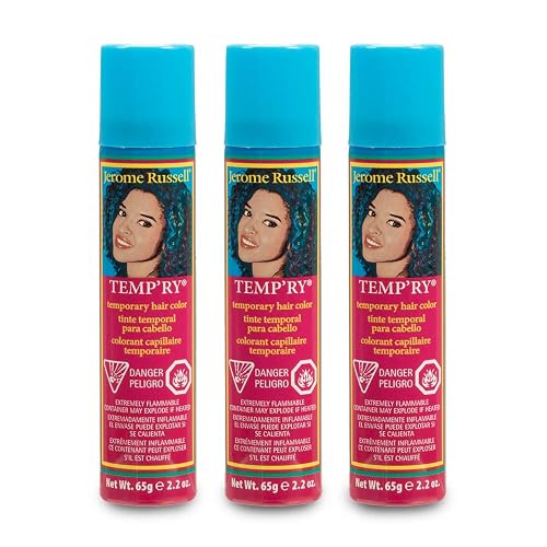 Jerome Russell Temp'Ry Spray-On Temporary Hair Color - Burgundy Instant Highlights and Root Touch Up, Washable Salon Quality Styling Tint, 2.2 oz, 3 Beauty & Personal Care Jerome Russell