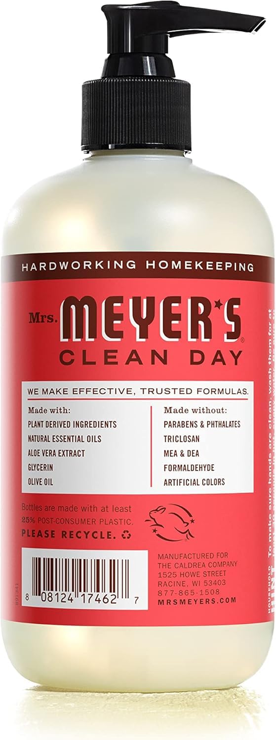 MRS. MEYER'S CLEAN DAY Hand Soap, Made with Essential Oils, Rhubarb, 12.5 fl. oz Beauty & Personal Care Mrs. MEYER'S