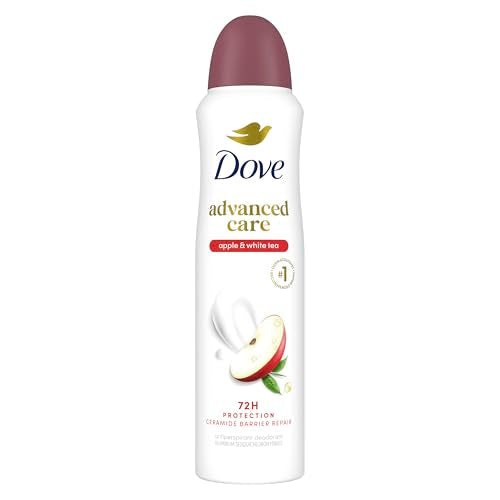 Dove Advanced Care Antiperspirant Deodorant Spray Apple & White Tea Antiperspirant deodorant to help skin barrier repair by boosting skin's ceramide Beauty and Personal Care Dove