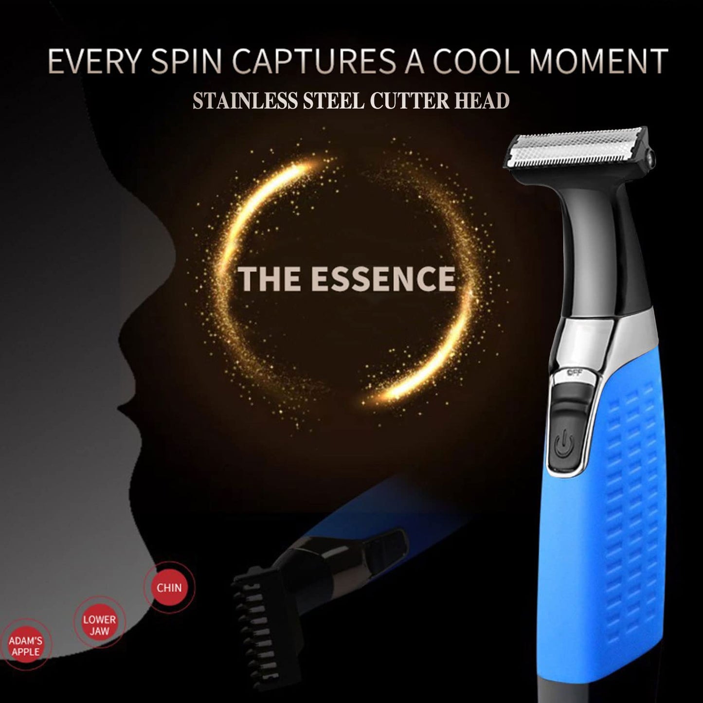 KEMEI Electric Razor, Beard Trimmer Men, Waterproof Beard Grooming,Cordless USB Rechargeable Body Groomer and Hair Remover for Eyebrow, Beard Facial Beauty and Personal Care KEMEI
