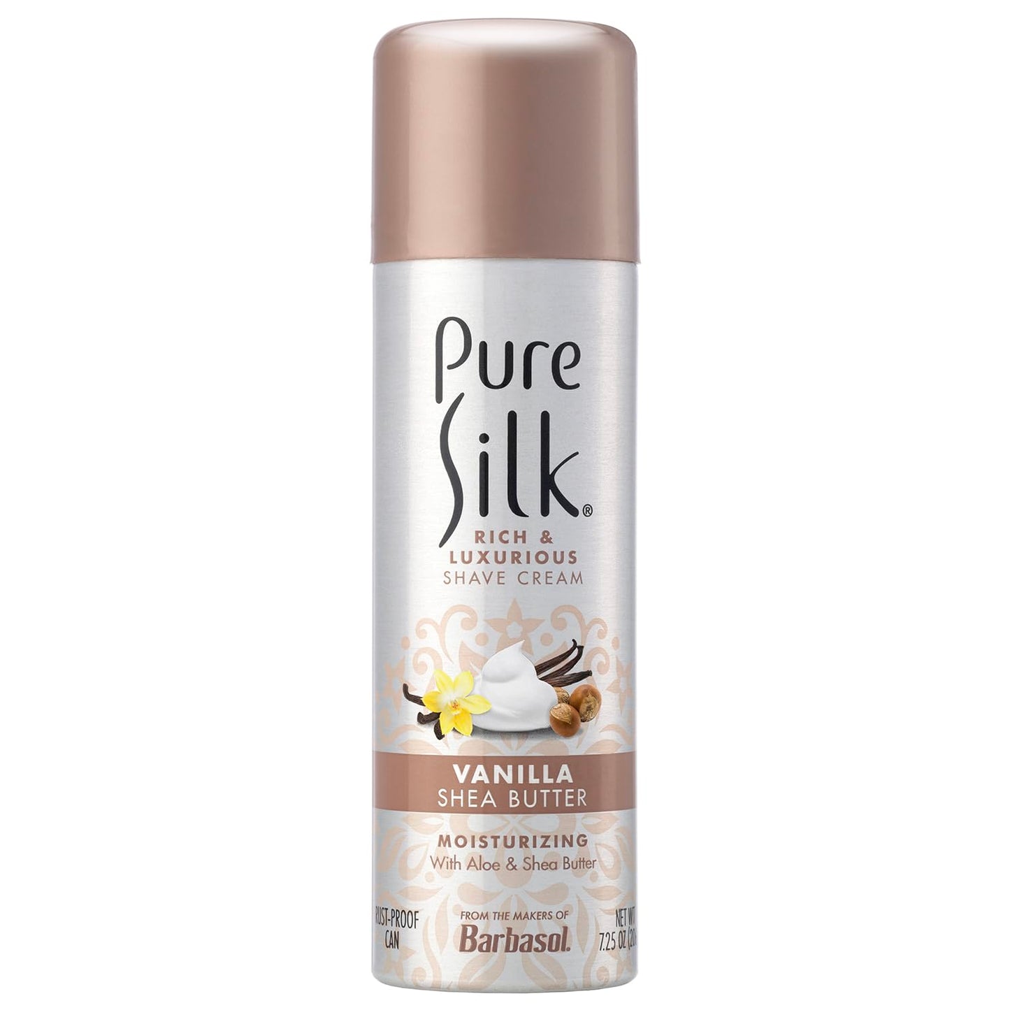 Pure Silk Vanilla Shea Butter Spa Therapy Shave Cream for Women, 7.25 oz, Pack of 6 Beauty and Personal Care Pure Silk