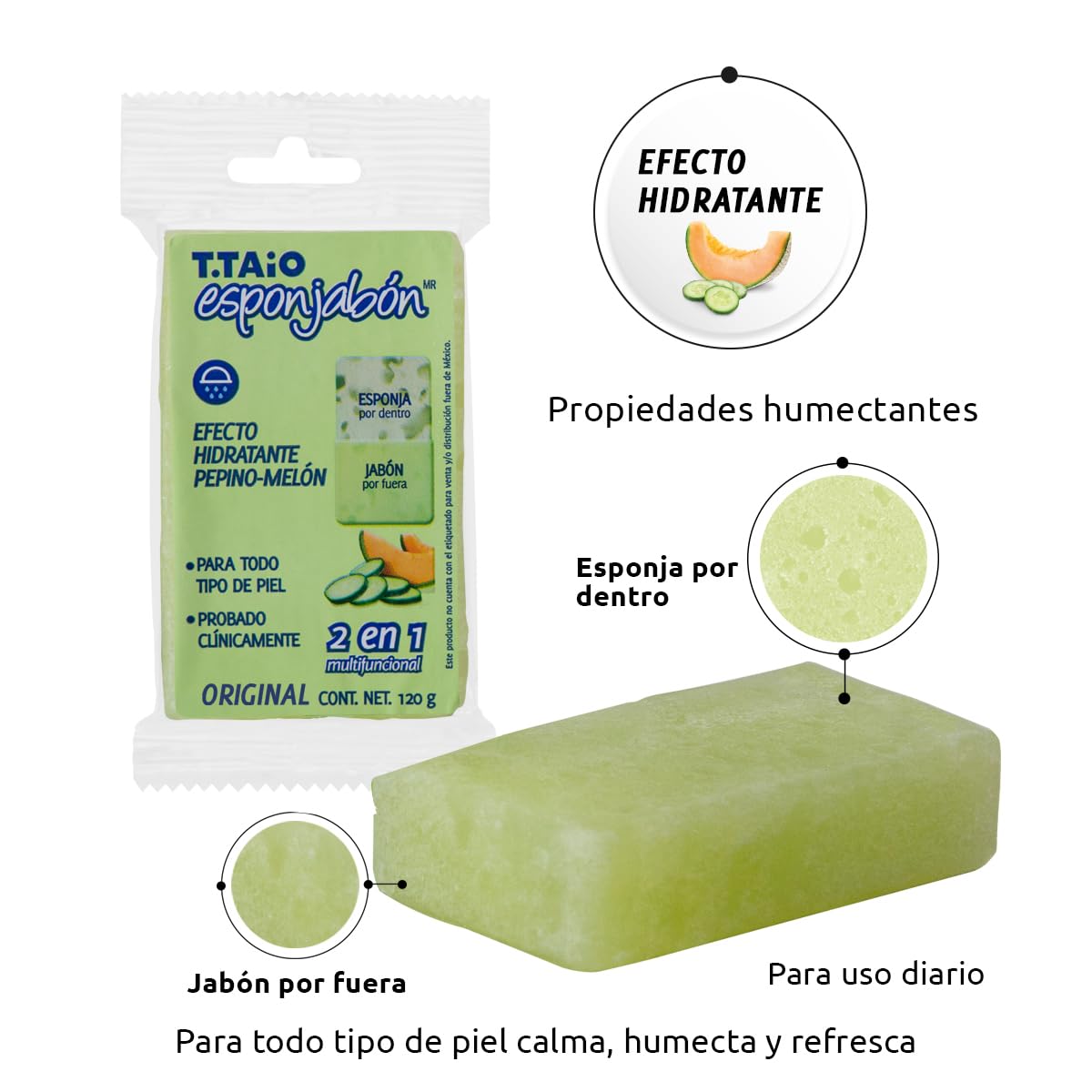 SOAP SPONGE CUCUMBER 10 PACK Beauty and Personal Care T.TAIO ESPONJABON