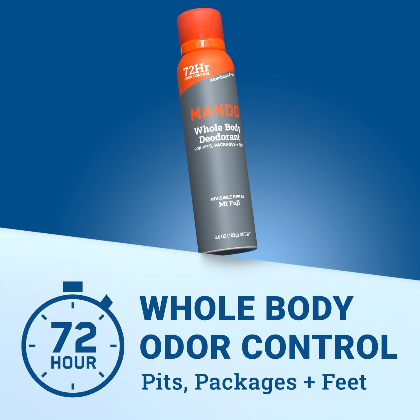 Mando Whole Body Deodorant For Men - Invisible Spray Deodorant - 72 Hour Odor Control - Low Irritation Formula - Aluminum Free, Benzene Free - 3.6 Beauty and Personal Care Mando