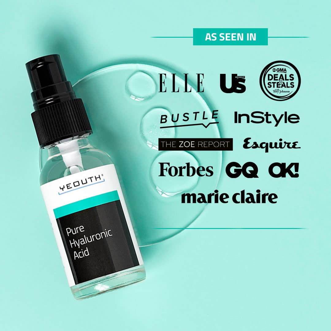 YEOUTH Pure Hyaluronic Acid Serum for Face with 99% Hyaluronic Acid, Plumping Hydrating Serum Targets the Appearance of Fine Lines, Dry and Dull Skin Beauty & Personal Care YEOUTH