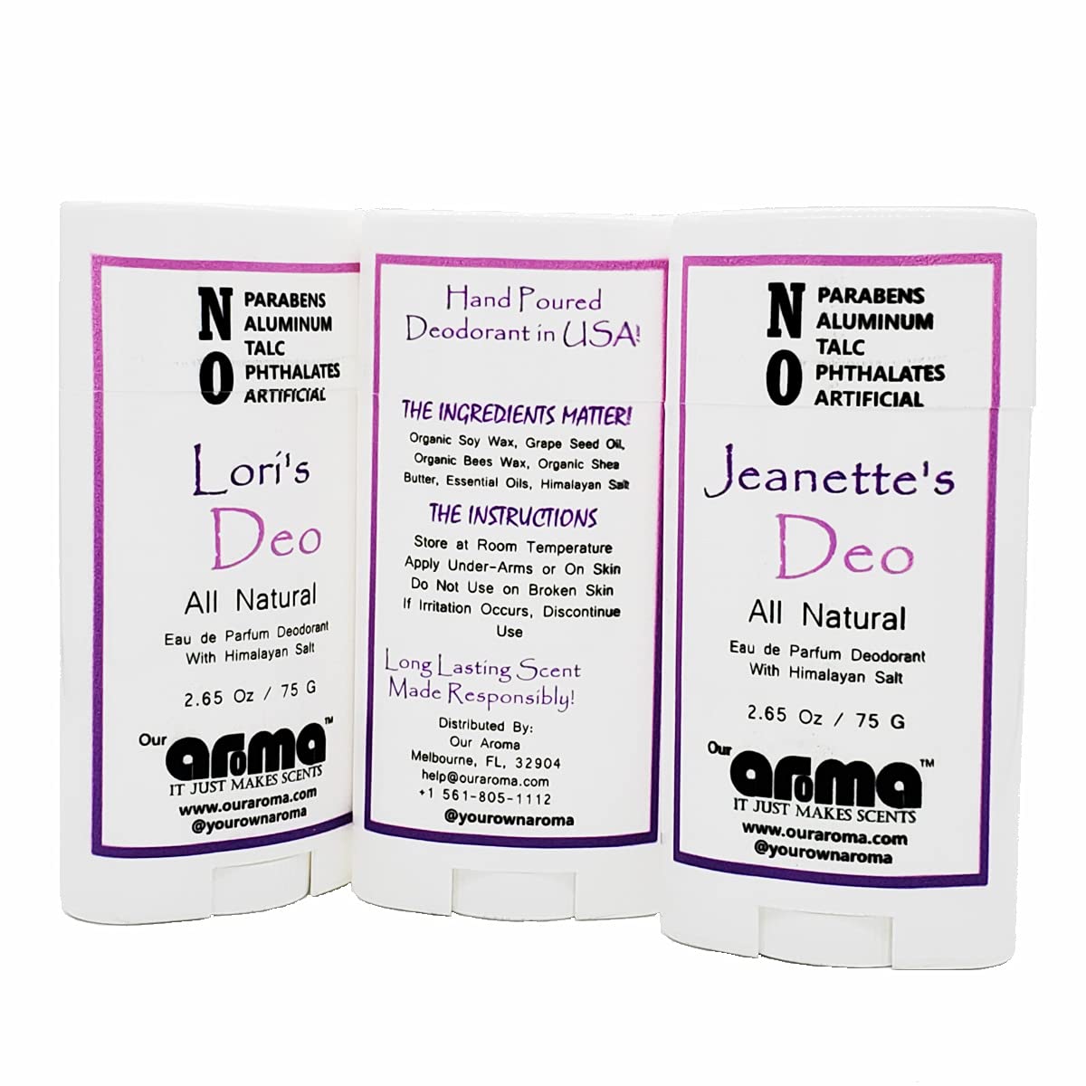 Our Aroma Women's Custom All Natural - Hand Poured - Aluminum Free Deodorant 2.65Oz Beauty and Personal Care Our Aroma