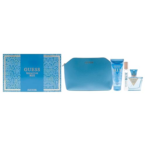Guess Seductive Blue by Guess for Women - 4 Pc Gift Set 2.5oz EDT Spray, 3.4oz Body Lotion, 0.5oz EDT Spray, Pouch Beauty & Personal Care GUESS