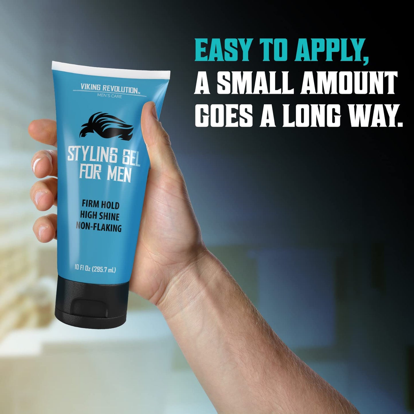Hair Gel for Men Strong Hold - Mens Hair Gel Extra Strength - Styling Gel for Hair Clear Hair Gel - Firm Hold Gel Hair High Shine Non-Flaking Curly Beauty & Personal Care Viking Revolution