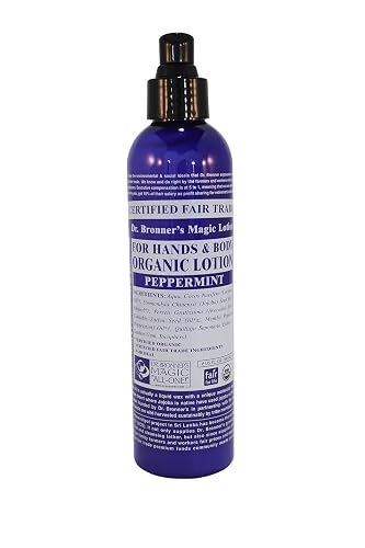 Dr. Bronner's & All-One Organic Lotion for Hands & Body, Peppermint, 8-Ounce Pump Bottles (Pack of 2) Beauty & Personal Care Dr. Bronner's