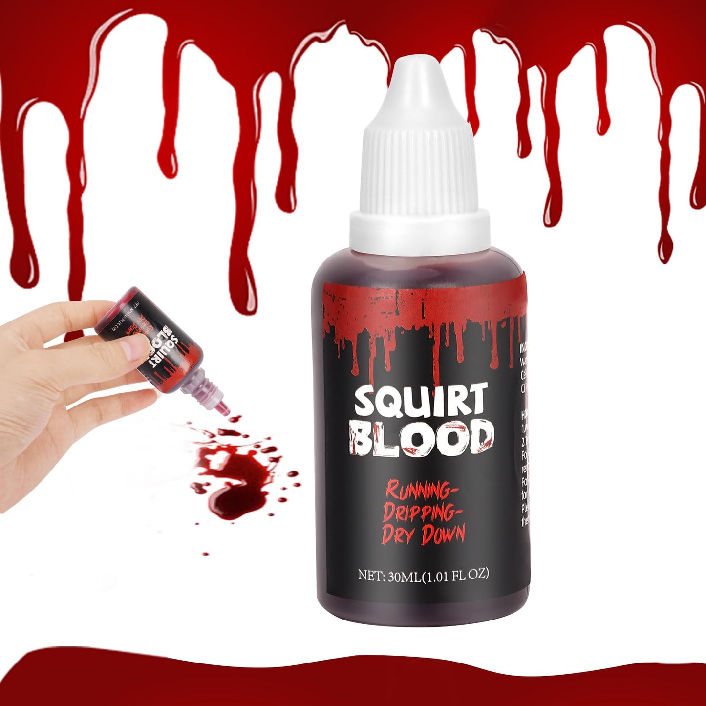 Halloween Fake Blood for Squirt and Drip, Liquid for Clothes, Zombie, Vampire Monster SFX Makeup Face Body Paint Beauty & Personal Care VPCRT6