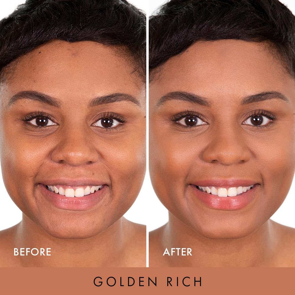 Wander Beauty Wanderlust Powder Foundation - Golden Rich - Blurs & Evens Skin Tone - Perfects & Hydrates With Hyaluronic Acid, Aloe, Honeysuckle, &