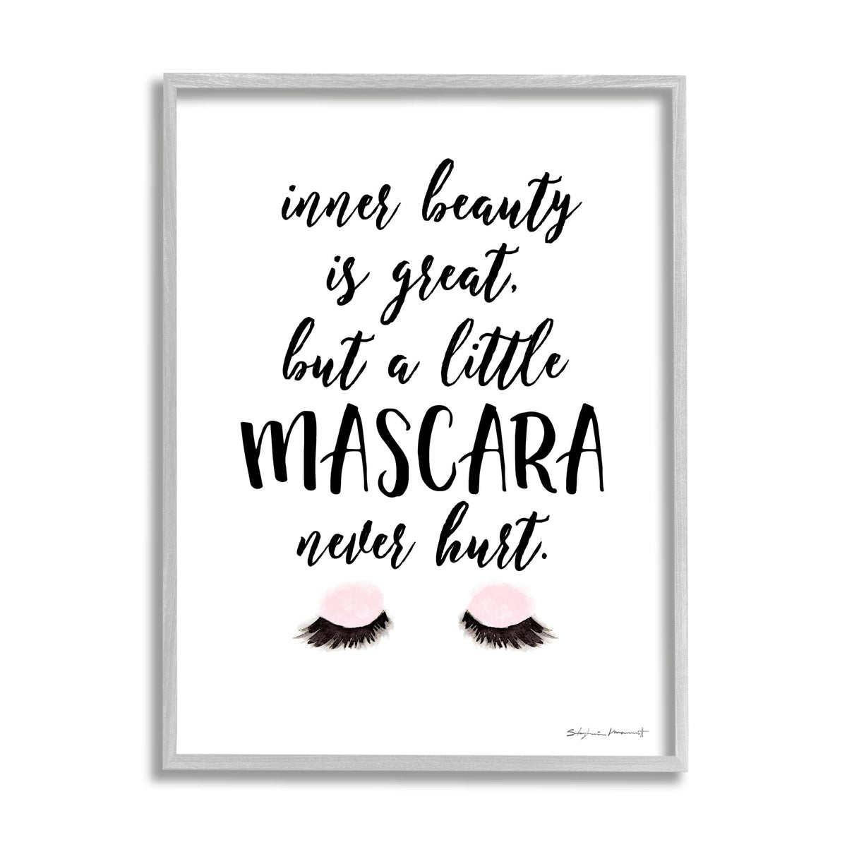 Stupell Industries A Little Mascara Never Hurt Phrase Glam Lashes Beauty & Personal Care Stupell Industries