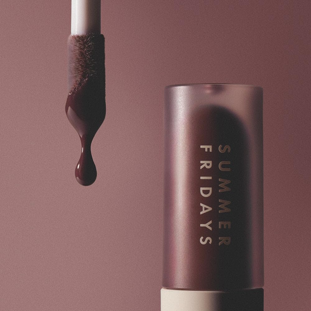 Summer Fridays Dream Lip Oil - Hydrating Tinted Lip Gloss Oil - Non-Sticky Formula with Skincare Benefits for Long-Lasting Softness + Shine - Beauty & Personal Care Summer Fridays