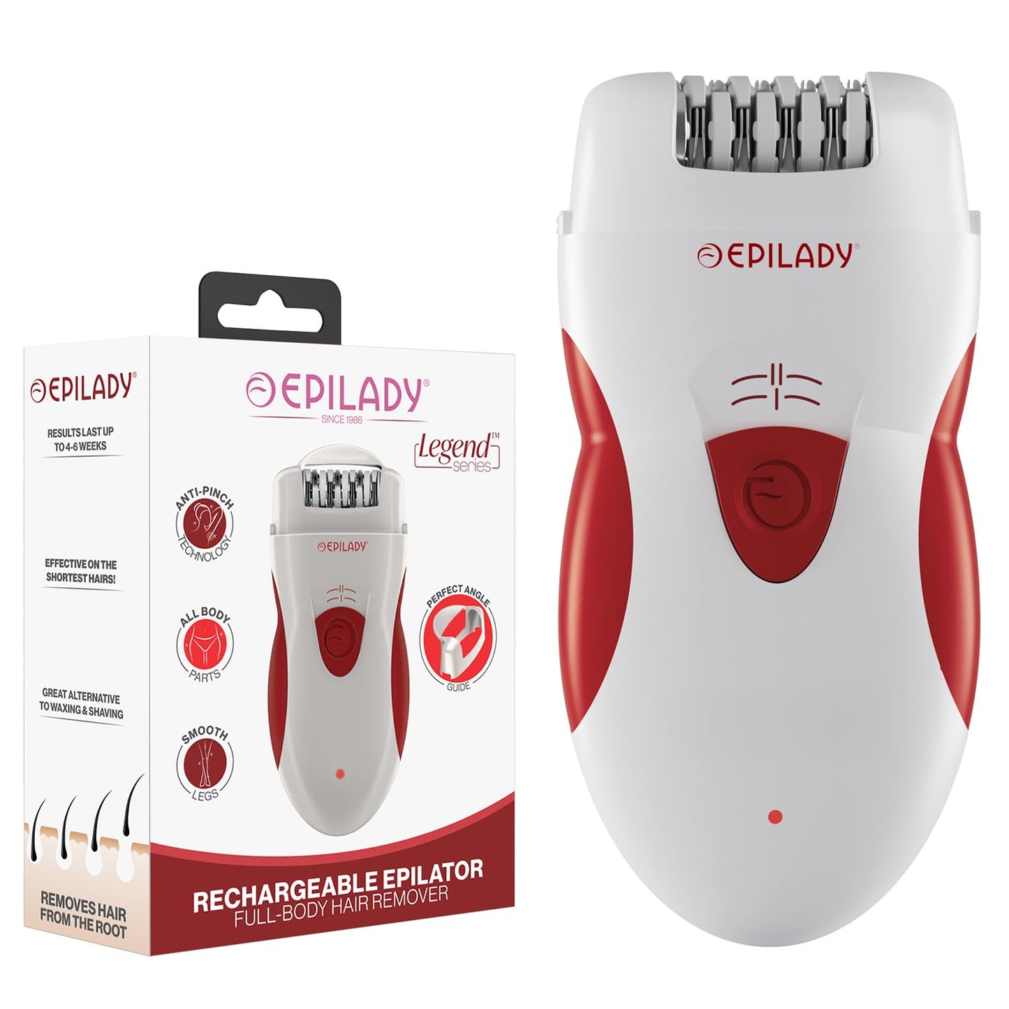 Epilady Legend 4 - Cordless Epilator Hair Removal Device for Women, 2 Speed Bikini Trimmer, Electric Shaver for Women, Rechargeable Body Hair Remover Beauty and Personal Care Epilady