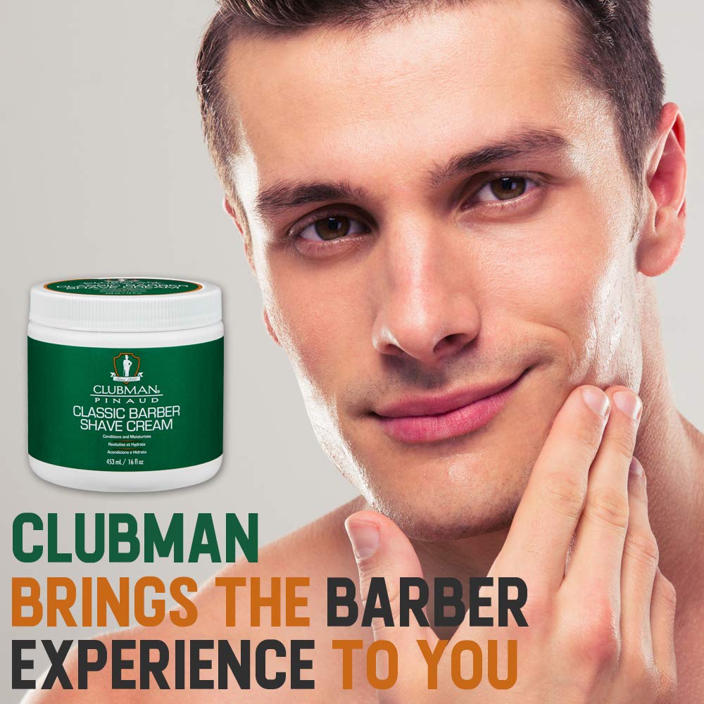 Clubman Pinaud Classic Barber Shave Cream, Moisturizing and Conditioning for Smooth Shave, Professional Quality for All Beard Types, 16 fl oz, 1-pack Beauty & Personal Care Clubman