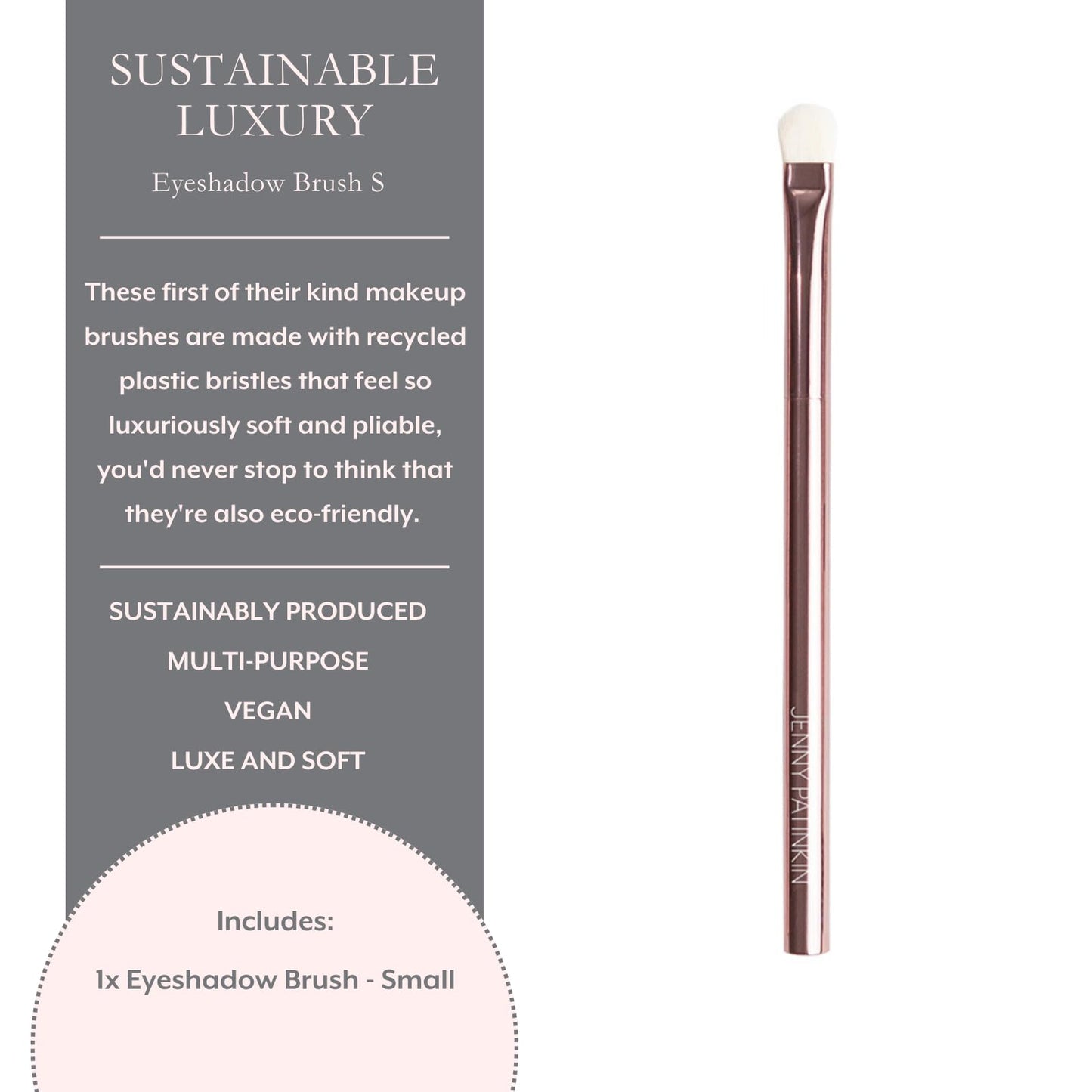 Jenny Patinkin Luxury Sustainable Eyeshadow Brush (S) - Ultra-Soft Makeup Brush for Effortless Eye Shadow Blending, Shading & Precision Application Beauty & Personal Care JENNY PATINKIN