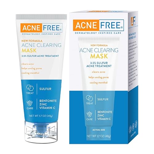 AcneFree Acne Clearing Mask, 3.5% Sulfur Acne Treatment, Absorbs Excess Oil and Unclogs Pores with Vitamin C, Bentonite, and Zinc, 1.7 Ounce Beauty & Personal Care AcneFree