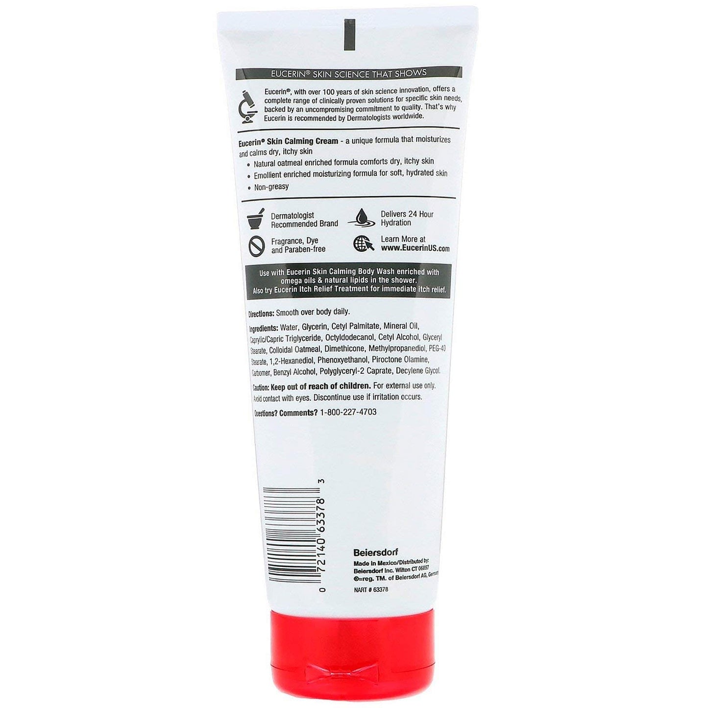 Eucerin Skin Calming, Fragrance-Free Creme 8 oz 8 Ounce (Pack of 1) Beauty & Personal Care Eucerin