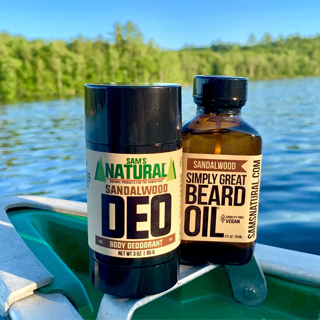 Simply Great Beard Oil - SANDALWOOD Scented - Holiday Gifts - Stocking Stuffers - Beard Conditioner 3 Oz Easy Applicator - Natural - Vegan and Cruelty Beauty and Personal Care Simply Great Beard Oil