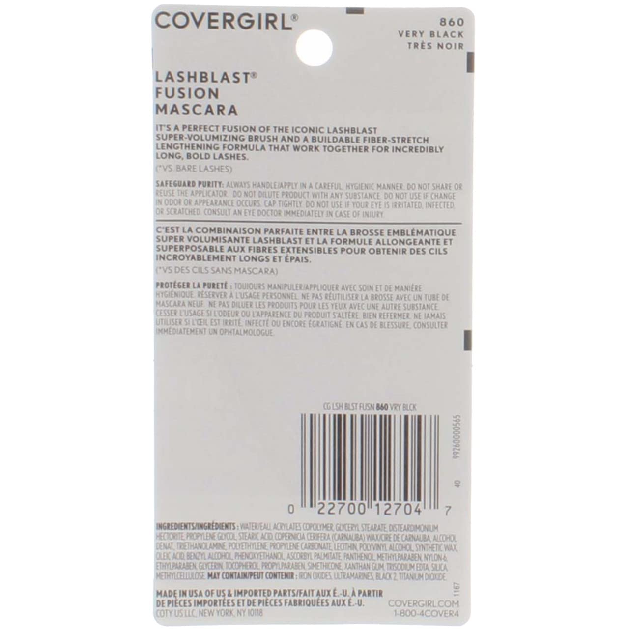 Cover Girl 12704 860vryblk Very Black Lashblast Fusion Mascara Beauty & Personal Care COVERGIRL