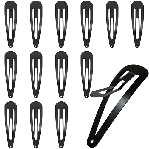 30 Pcs Snap Hair Clips, 3.1 Inch Big Size Barrettes Women No Slip Metal Snap Hair Clips Large Hair Pins(Black) Beauty & Personal Care yuntop