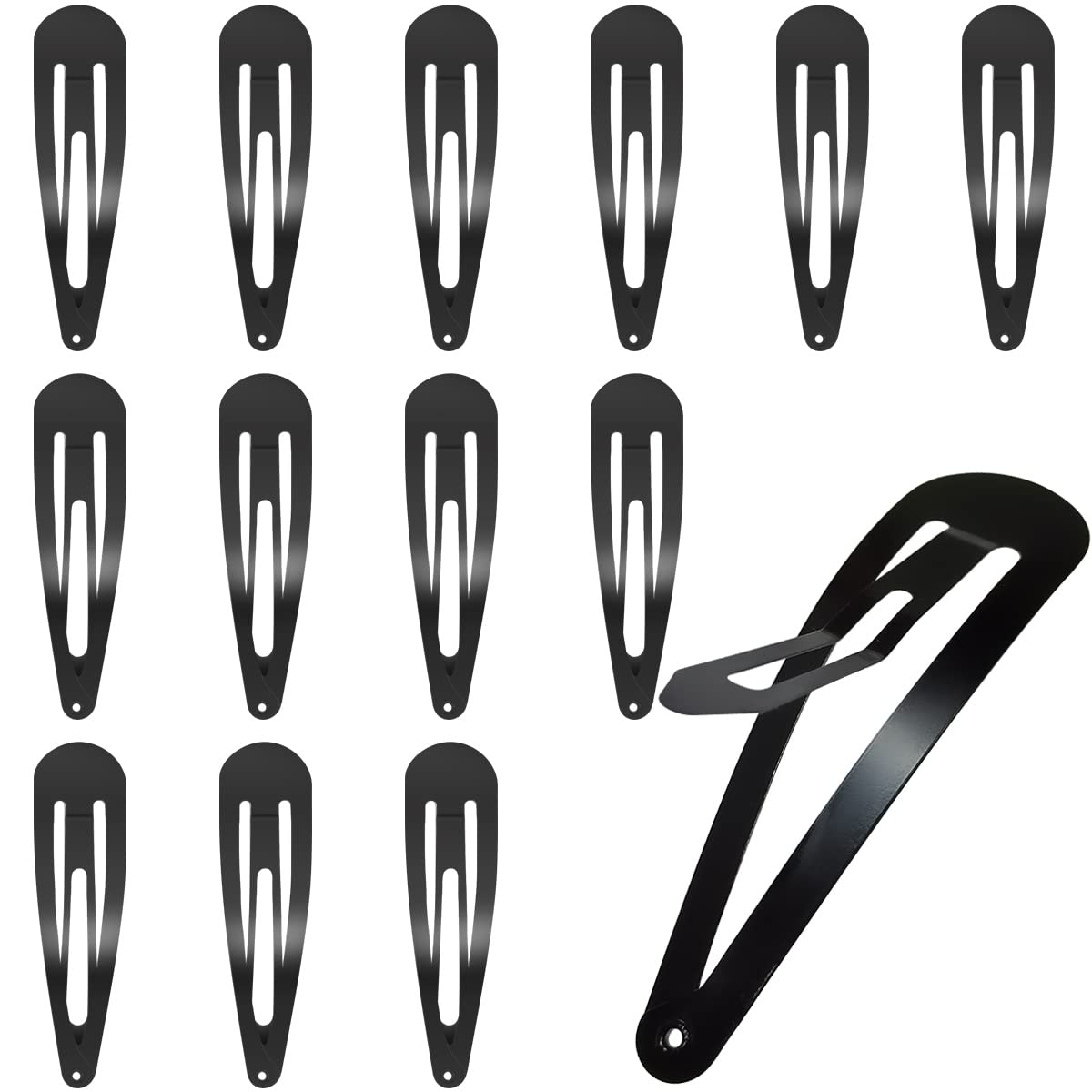 30 Pcs Snap Hair Clips, 3.1 Inch Big Size Barrettes Women No Slip Metal Snap Hair Clips Large Hair Pins(Black) Beauty & Personal Care yuntop