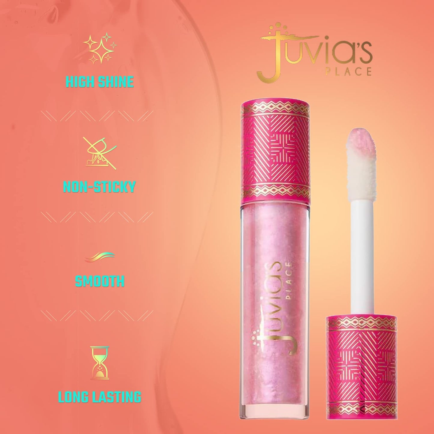 Juvia's Place Lip Gloss So Glazed - Clear, Pink Shimmer, 16 oz, Plump, Glides on Richly Glossy and Smooth, Long Lasting Non-Sticky Luscious High Shine Beauty & Personal Care Juvia's Place