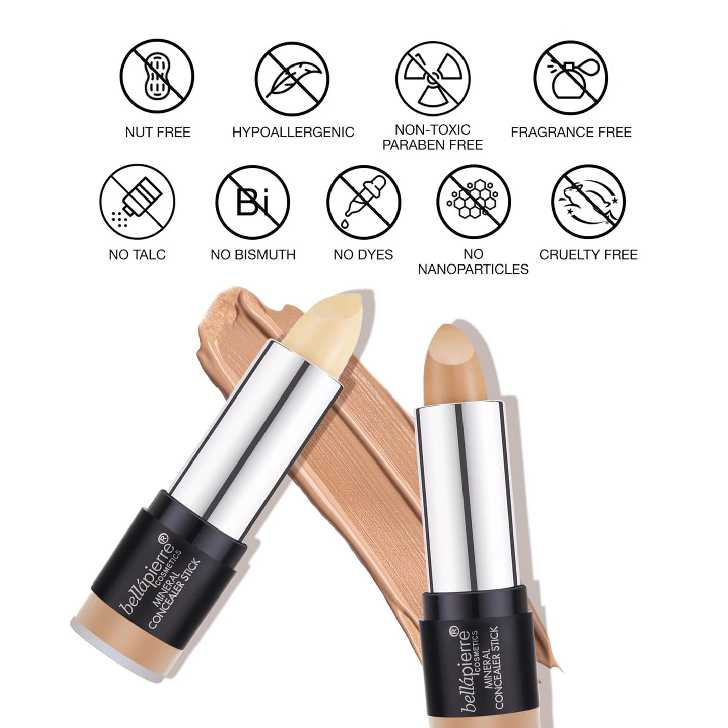 bellapierre Mineral Concealer Stick | Easy to Blend Natural Wax Matte Makeup | Hides Acne, Discoloration & Blemishes | Non-Toxic and Paraben Free | Beauty & Personal Care bellapierre