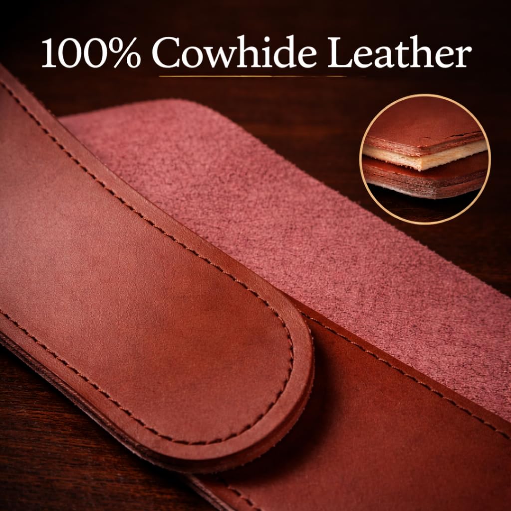 Gents Leather Razor Strop 2.5" x 23.5" Cowhide Straight Razor Strop Dual Sided Canvas Barber Sharpening Strap for Razors Knives Tools Beauty and Personal Care G.B.S