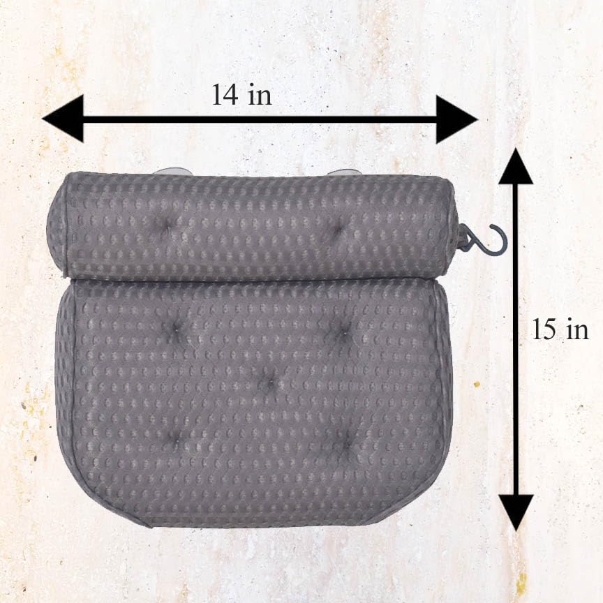 TUBBIE BASIC Bathtub Pillow Pink Bath Pillow with Anti-Slip Suction Cups 4D Mesh Soft Spa Bath Tub Pillow Headrest Bath Pillows for Tub with Neck Beauty and Personal Care TUBBIE BASIC