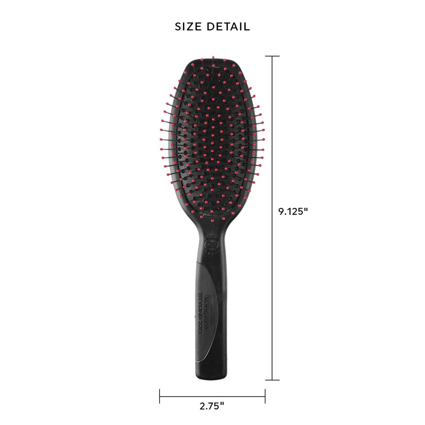 Cricket Static Free Cushion Styling 220 Hair Brush - Smoothing, Detangling, and Frizz-Free Styling - Anti-Static Metal Bristles for Thick, Curly, Beauty & Personal Care Cricket