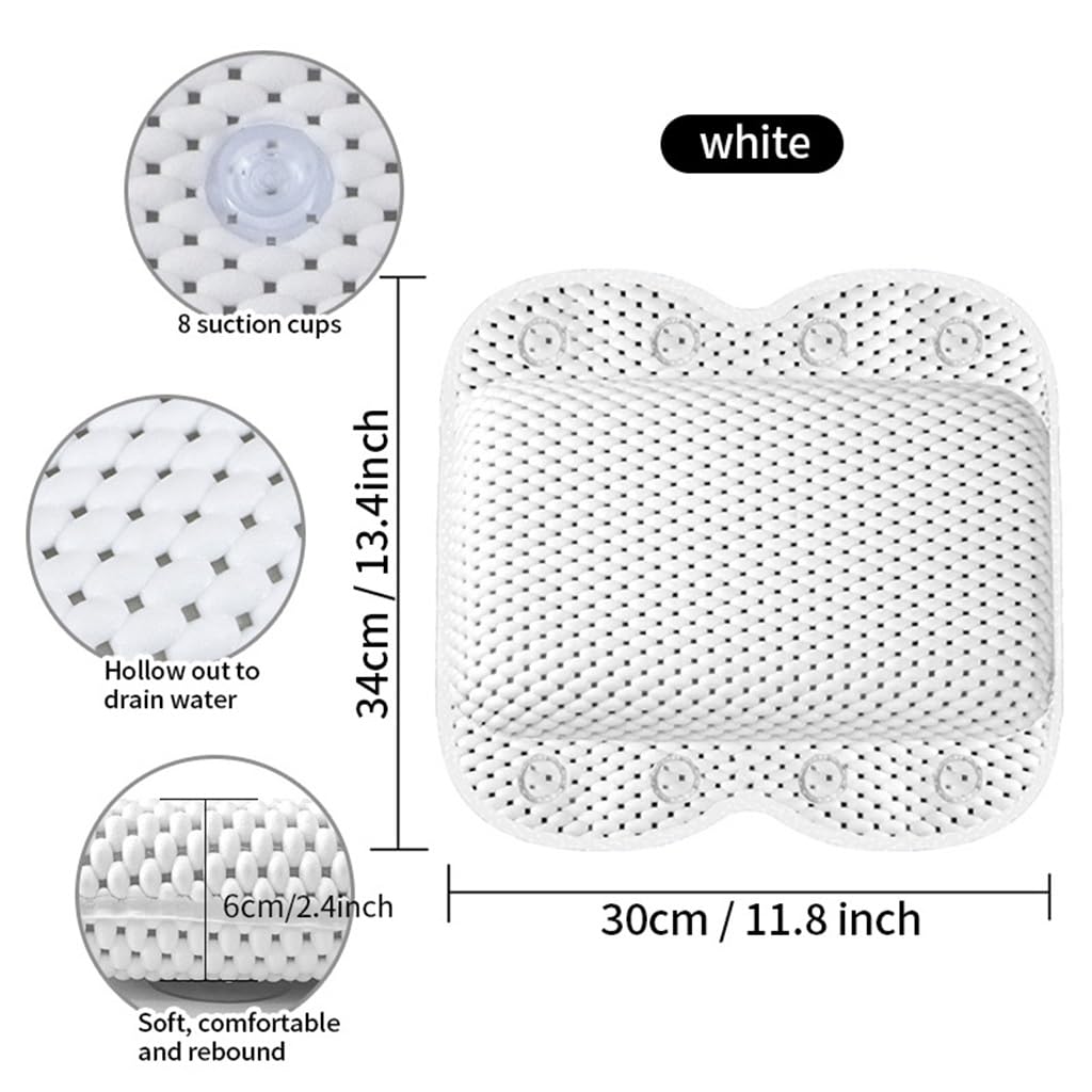 HIONJIN PVC Foam Bathtub Pillow Bathroom Pillow with Suction Cups Bath Non-Slip Waterproof Sponge Pillow Beauty and Personal Care HIONJIN