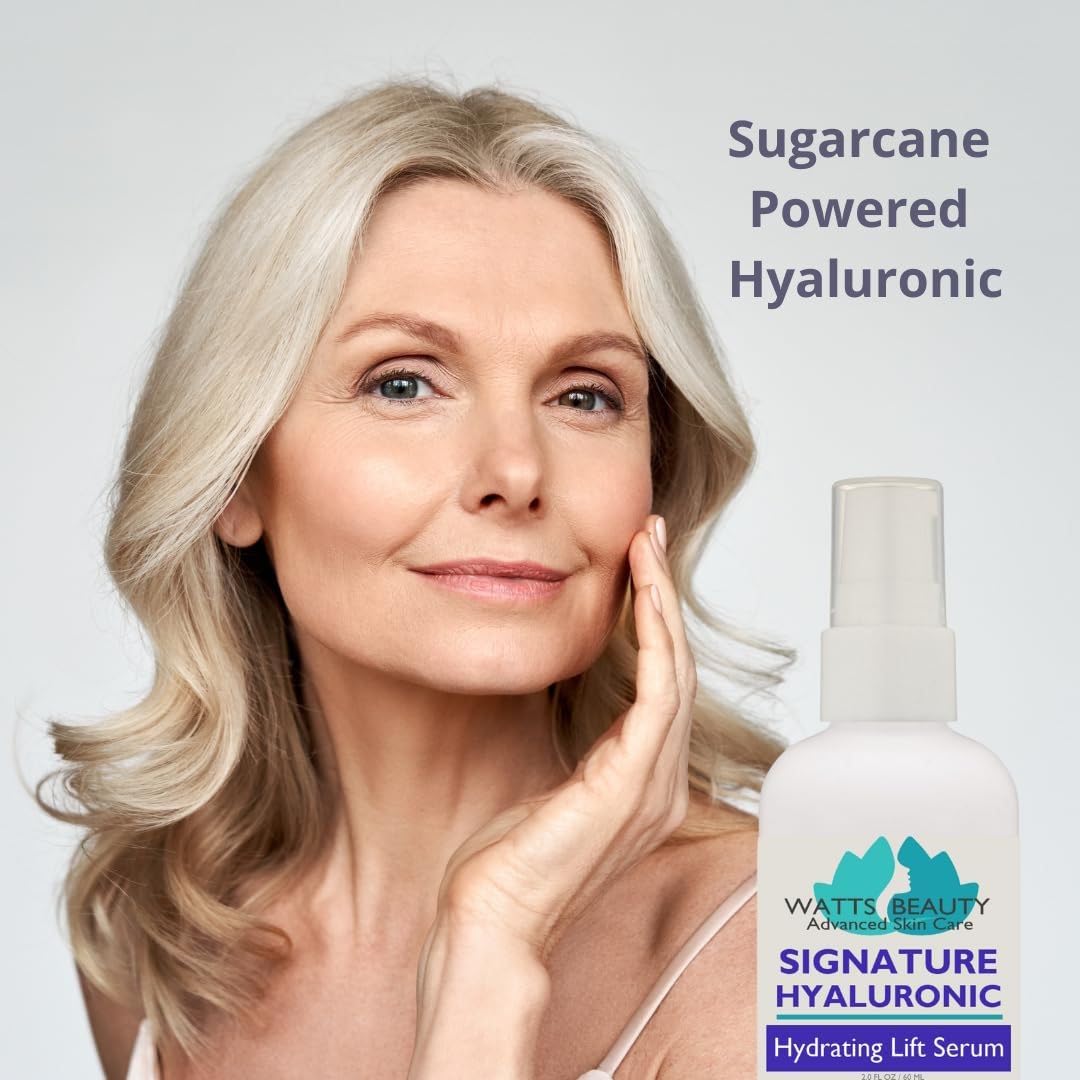 Watts Beauty Signature 100% Pure Hyaluronic Acid Wrinkle Serum - Best Hyaluronic Acid for Face - No Parabens - Perfect Plumping Moisturizer Beauty & Personal Care Watts Beauty