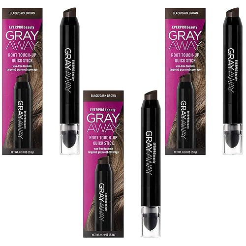 Everpro Gray Away Root Touchup Quick Stick Black/Dark Brown 0.10 Ounce (3ml) (3 Pack) Beauty & Personal Care EVERPRO