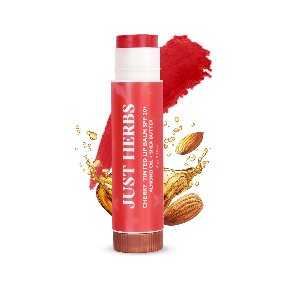 Just Herbs Tinted Lip Balm SPF 20+ Cherry Beauty and Personal Care Just Herbs