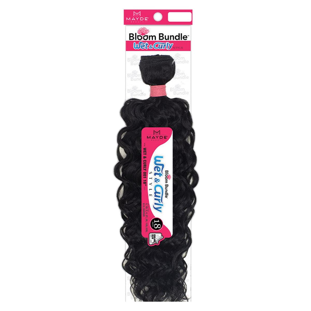 Mayde Beauty Bloom Bundle Weave Wet & Curly 001 18" (4)