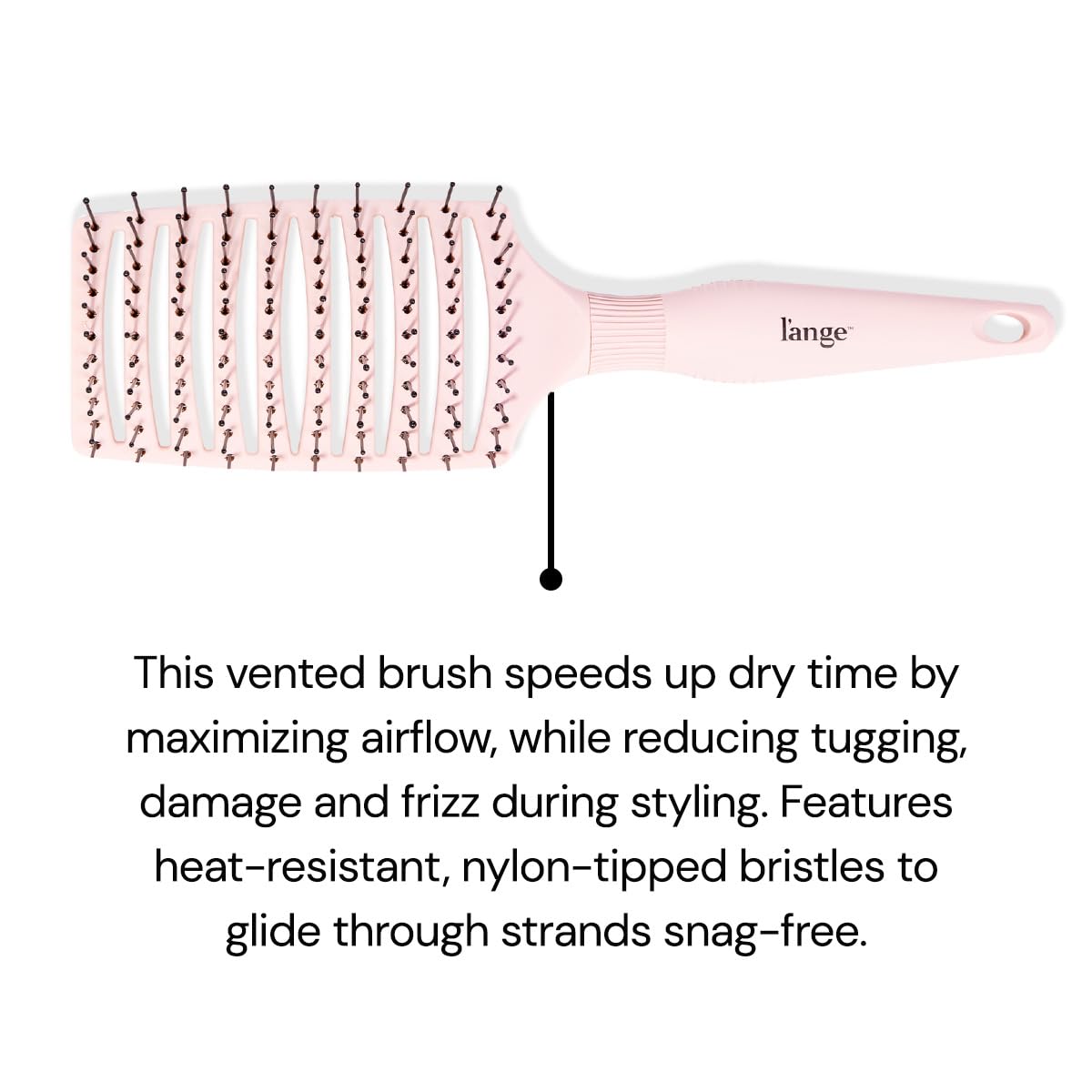 L'ANGE HAIR Siena Wide Curved Vented Hair Brush | Detangle with Nylon Bristles Best for Tangles and Knots Ideal Men Women Brushes Airflow Blush Beauty & Personal Care L'ANGE HAIR