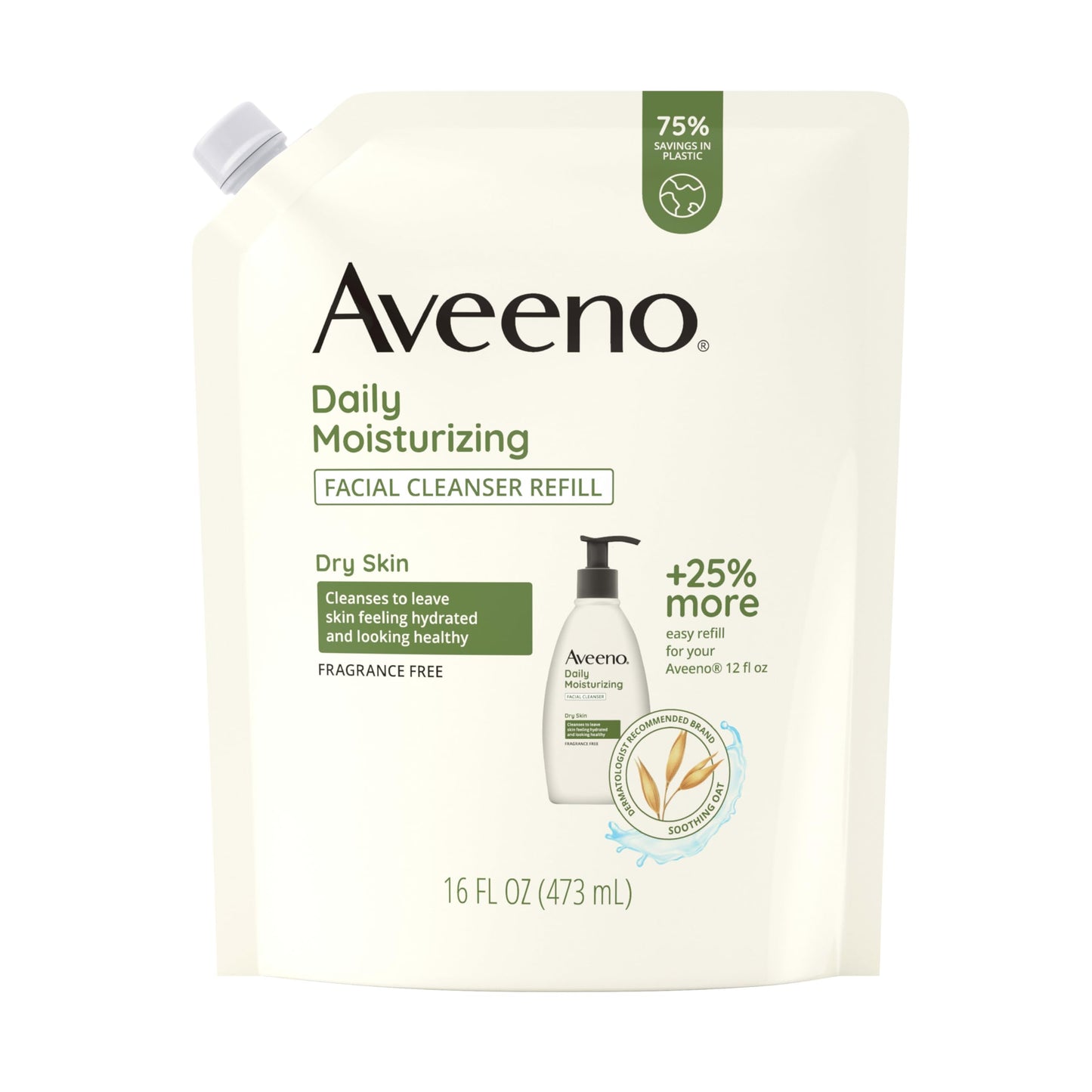 Aveeno Daily Moisturizing Facial Cleanser with Soothing Non-GMO Oat, Leaves Skin Feeling Hydrated, Soft & Supple, Paraben-, Sulfate-, Fragrance-, Dye Beauty & Personal Care Aveeno