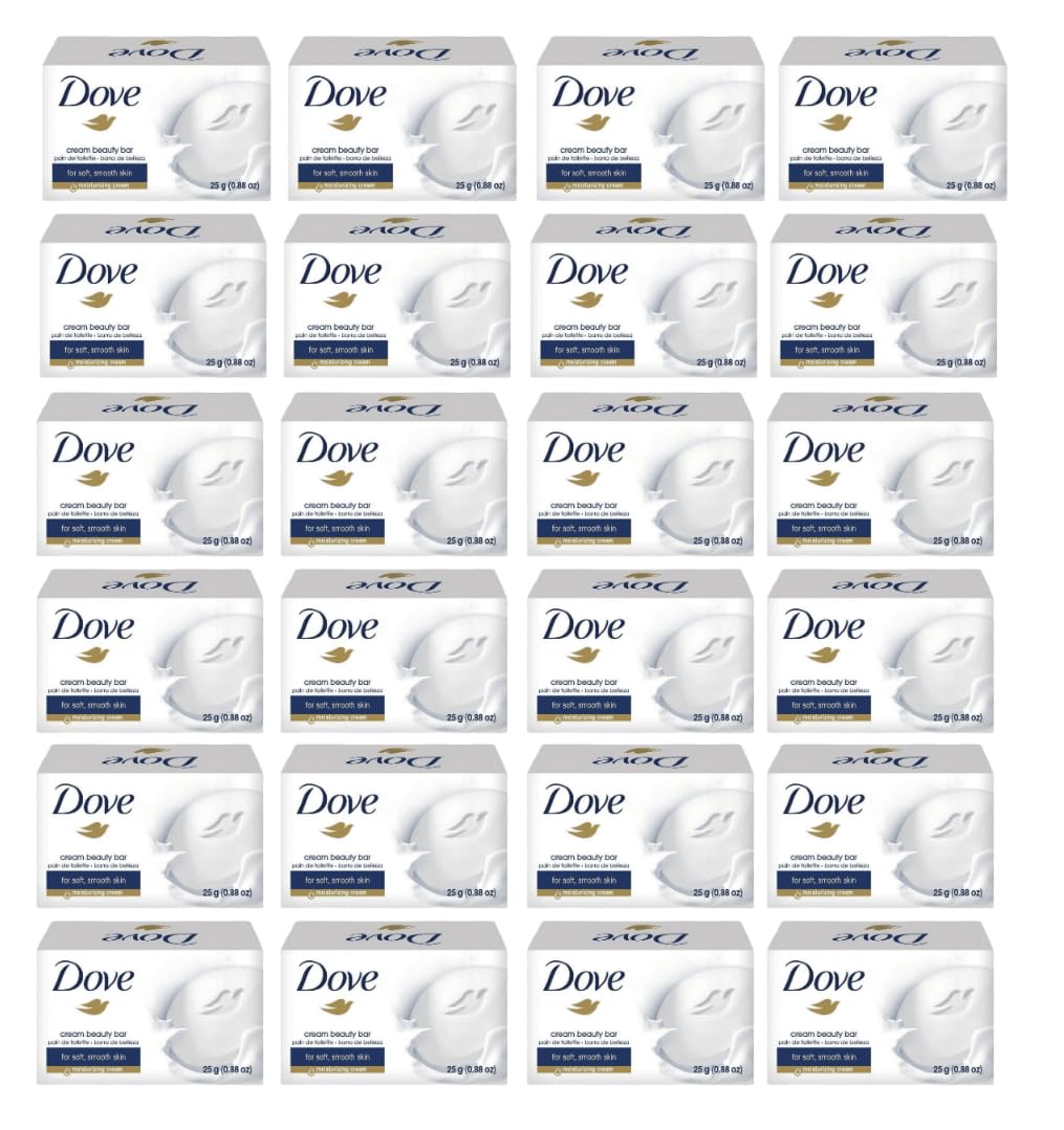 (12) Pack 25 Grams Dove Cream Beauty Bar Travel Size Soap .88 oz Beauty & Personal Care Dove