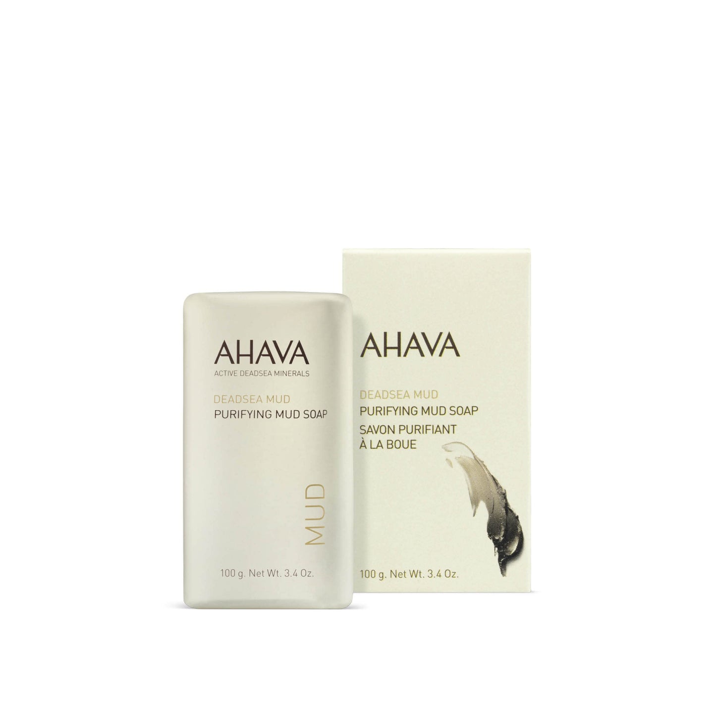 AHAVA Purifying Dead Sea Mud Soap - Face & Body Cleansing Bar to Purify the Skin, Enriched with Exclusive Mineral Blend of Dead Sea Osmoter and Dead Beauty & Personal Care AHAVA