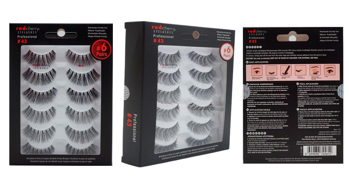 Red Cherry Eyelashes # 43-12 Pairs Beauty & Personal Care Red Cherry