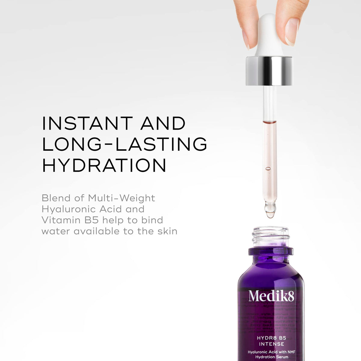 Medik8 Hydr8 B5 Intense - Hyaluronic Acid Serum - Moisturizing and Antioxidant Serum for Face - Smooths Fine Lines and Wrinkles - Vegan - 1.0 oz