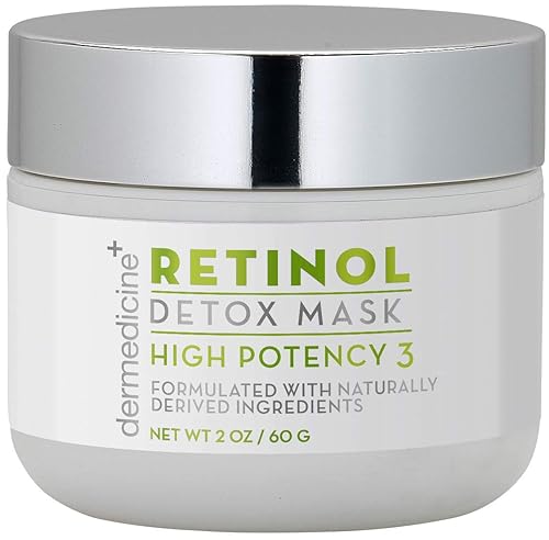 Retinol Detox High Potency Mask Blend for Face | Natural & Organic Botanical Plant Extracts | Clarifying & Soothing for Skin that Looks Clearer, Feels Beauty & Personal Care Dermedicine