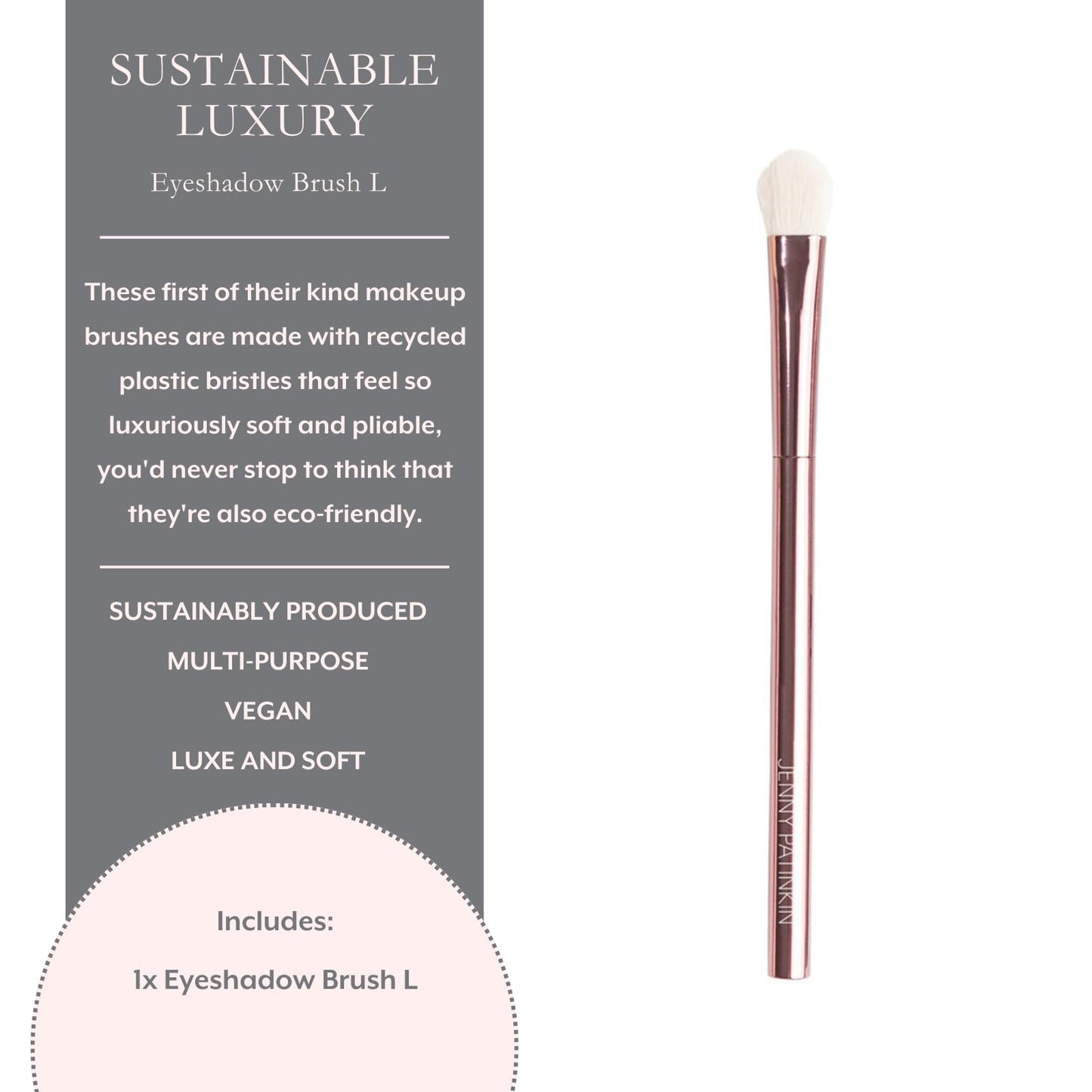 Jenny Patinkin Luxury Sustainable Eyeshadow Brush (L) - Ultra-Soft Makeup Brush for Effortless Eye Shadow Blending, Shading & Precision Application Beauty & Personal Care JENNY PATINKIN