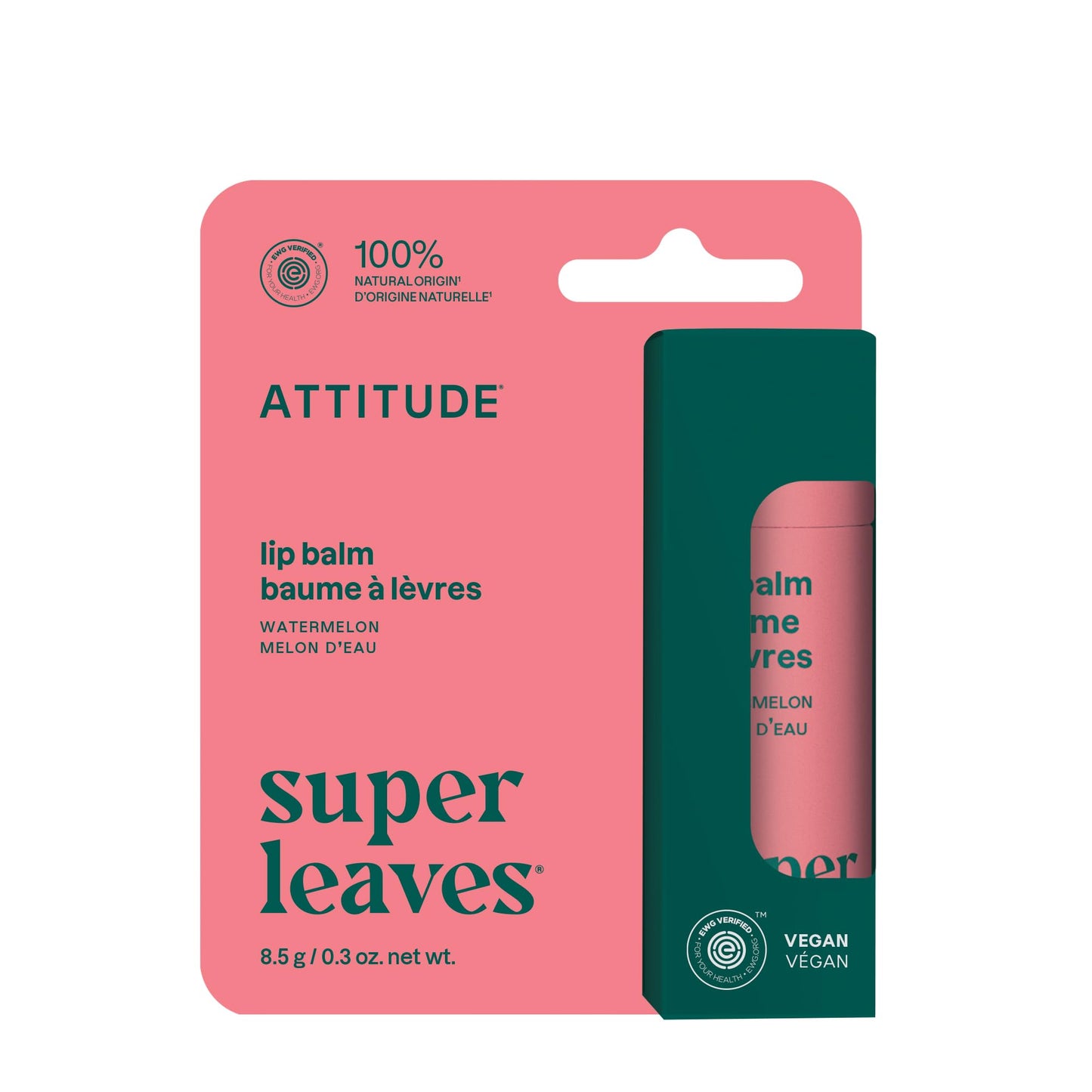 ATTITUDE Lip Balm, Natural Origin, Nourishes & Protects, Shea Butter, Coconut & Castor Oils, EWG Verified, For Dry Lips, Men and Women, Vegan Beauty and Personal Care BIO SPECTRA ATTITUDE