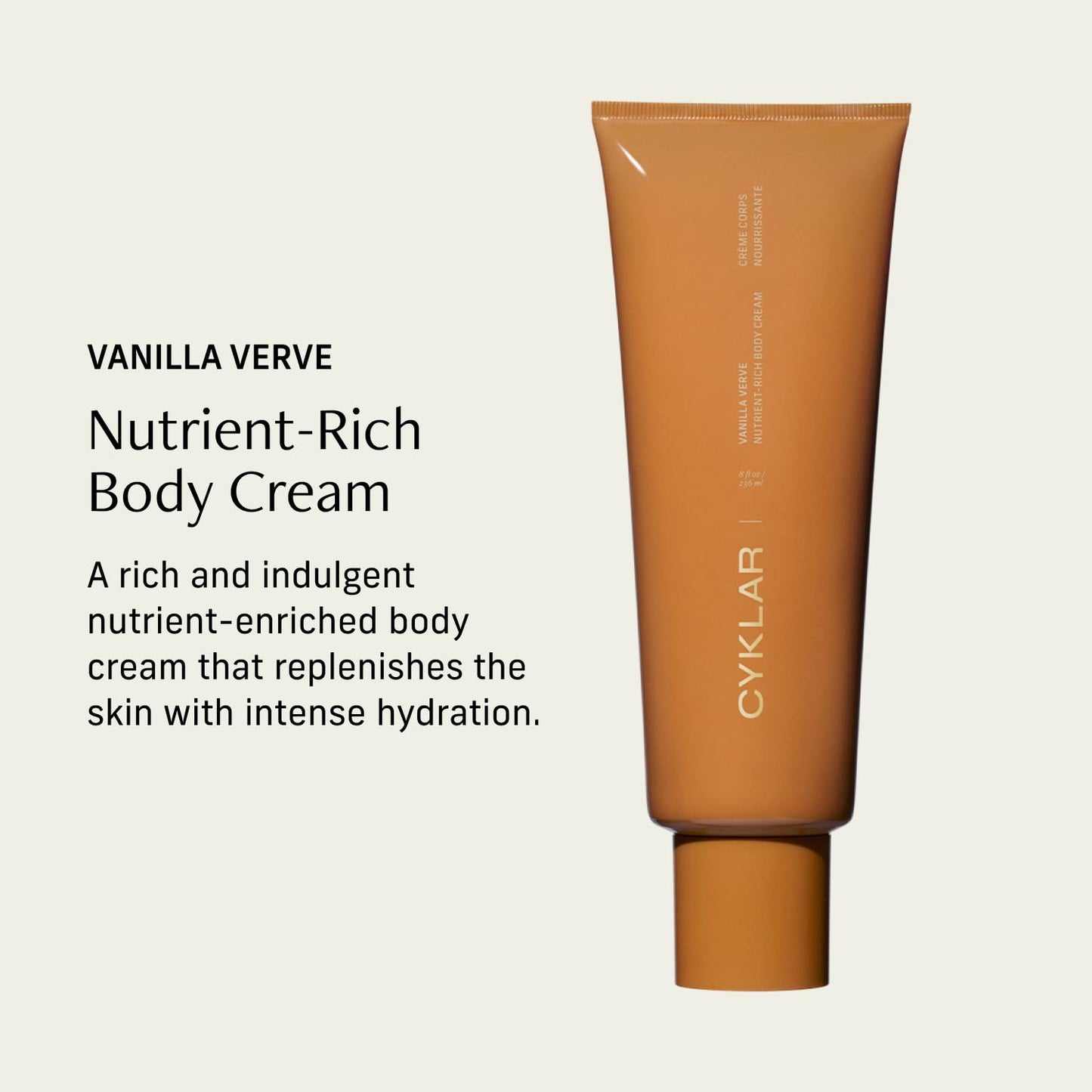 CYKLAR Nutrient Rich Body Cream - Vanilla Verve - Non-Greasy Lotion for 48-Hr Moisture - Squalane, Niacinamide & Banana Flower for Hydration & Skin Beauty and Personal Care CYKLAR