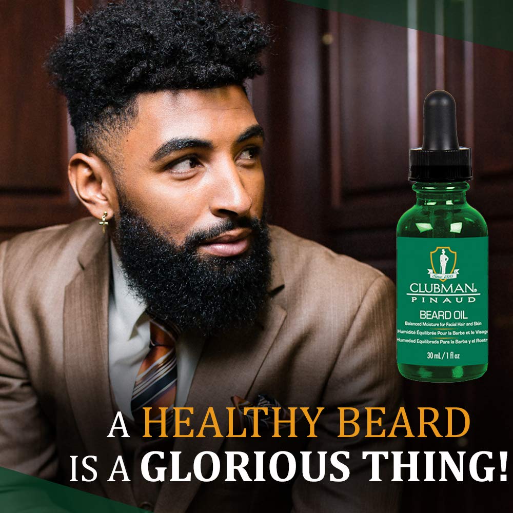 Clubman Pinaud Beard Oil for Men - Balanced Moisture for Facial Hair & Skin, Softens & Nourishes Beard, 1 oz Beauty & Personal Care Clubman