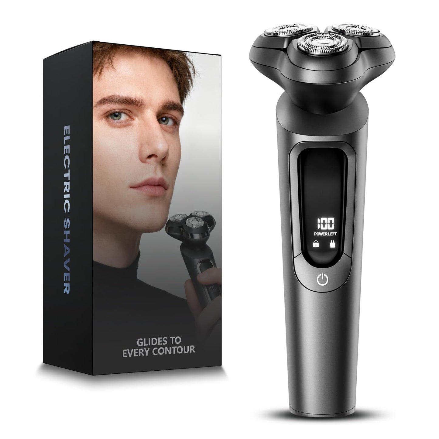 Electric Razor for Men, 3D Flex Blades with Pop-Up Trimmer, IPX8 Waterproof, Type-C Quick Charge, Twilight Gray Beauty and Personal Care MALEGEBAZ